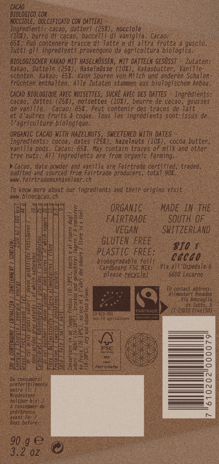 Cacao & Dates Hazelnut (90g) - Image 2